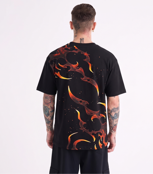 "INFERNA" Oversized T-shirt- Black