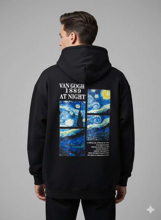 Neuko® Midnight Dimension Oversized Hoodie – Black | 400 GSM