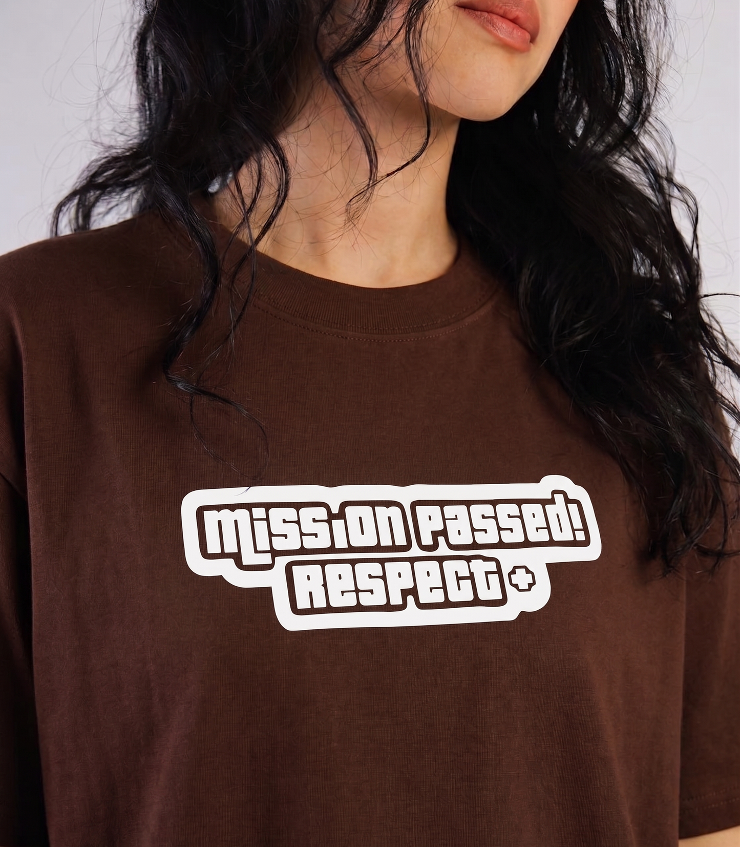 "SAN ANDREAS" Oversized T-Shirt- Brown